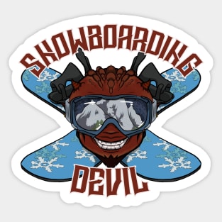 Snowboarding Devil Sticker